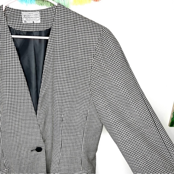 Vintage Pendleton Virgin Wool Herringbone Business Career Button Front Blazer - Picture 5 of 15